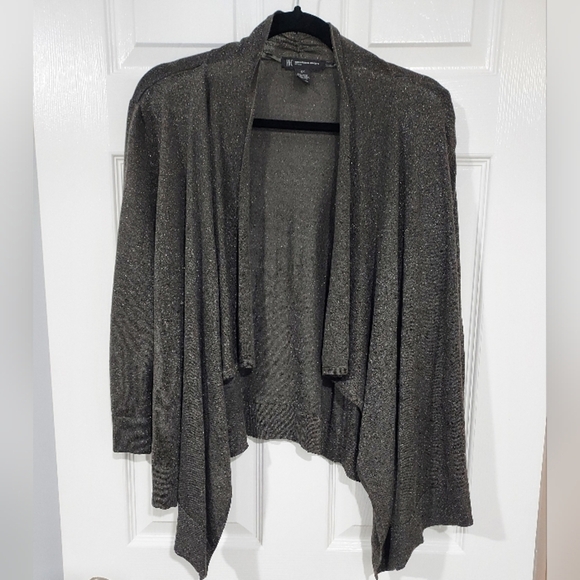 INC Woman Shimmery Gray Drape Open Front Cardigan in Size 2X - Picture 1 of 10